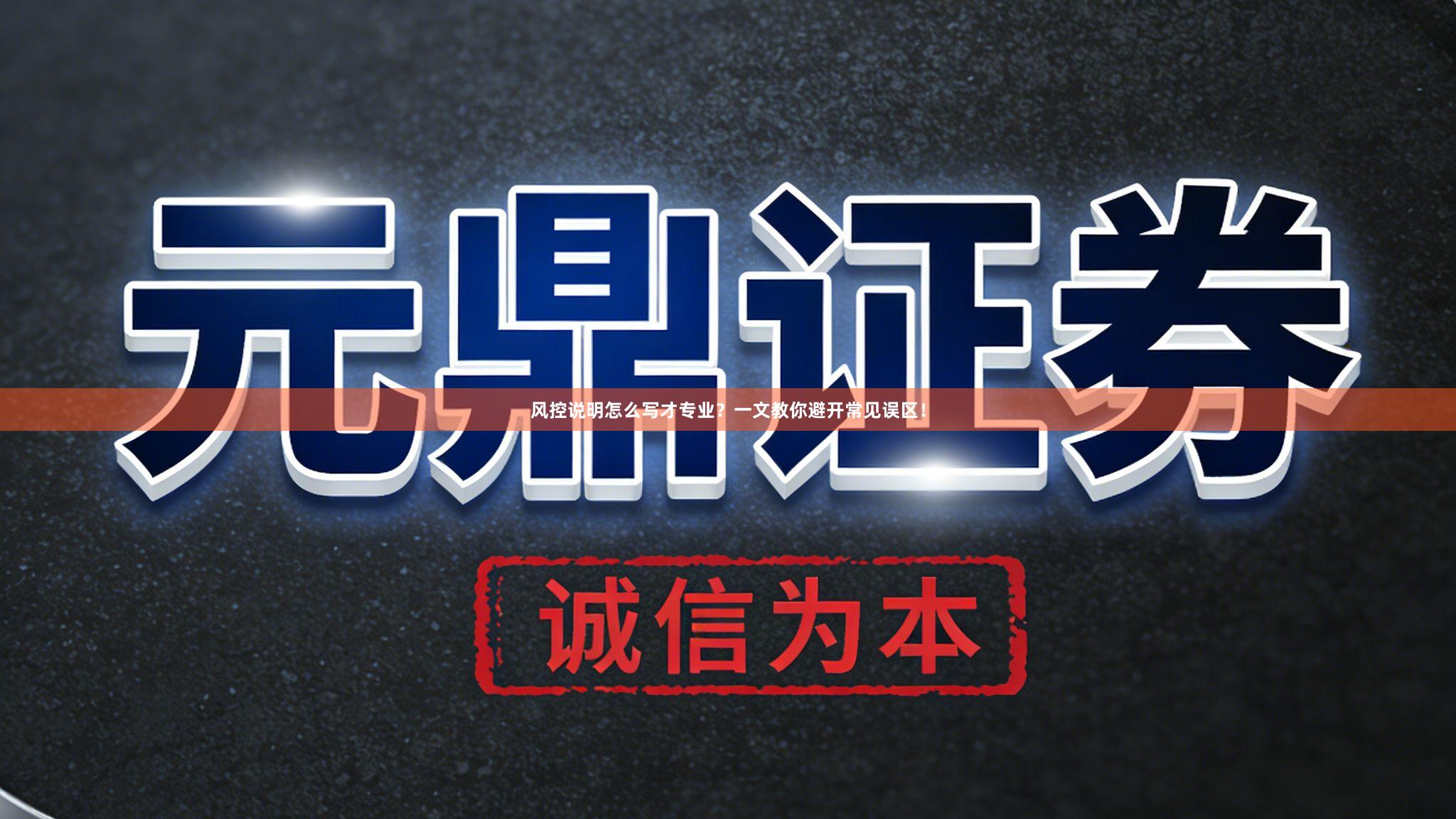 风控说明怎么写才专业？一文教你避开常见误区！