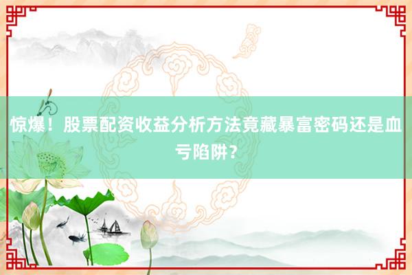 惊爆！股票配资收益分析方法竟藏暴富密码还是血亏陷阱？