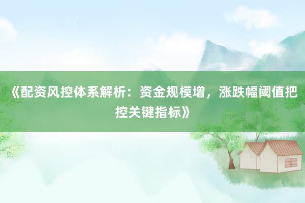 《配资风控体系解析：资金规模增，涨跌幅阈值把控关键指标》