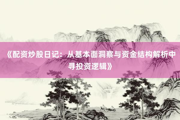 《配资炒股日记：从基本面洞察与资金结构解析中寻投资逻辑》
