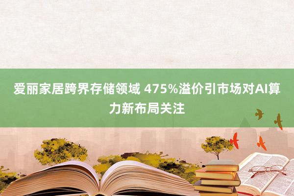 爱丽家居跨界存储领域 475%溢价引市场对AI算力新布局关注