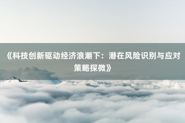 《科技创新驱动经济浪潮下：潜在风险识别与应对策略探微》